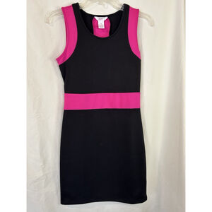 Woman’s Candies Black Pink Sleeveless Bodycon Sheath Dress Small Color Block